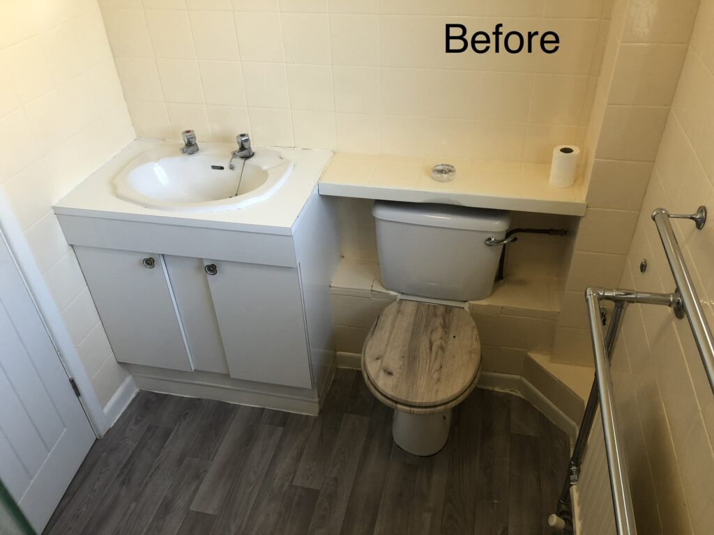 Vanity unit with toilet - before