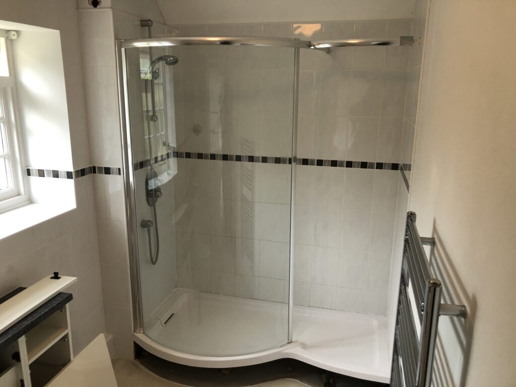 New walk-in shower